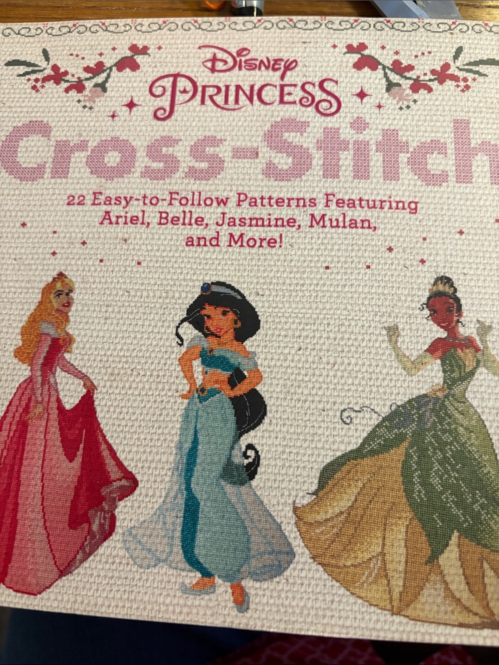 Disney Princess Cross-Stitch Book - Pink, Blue, Green